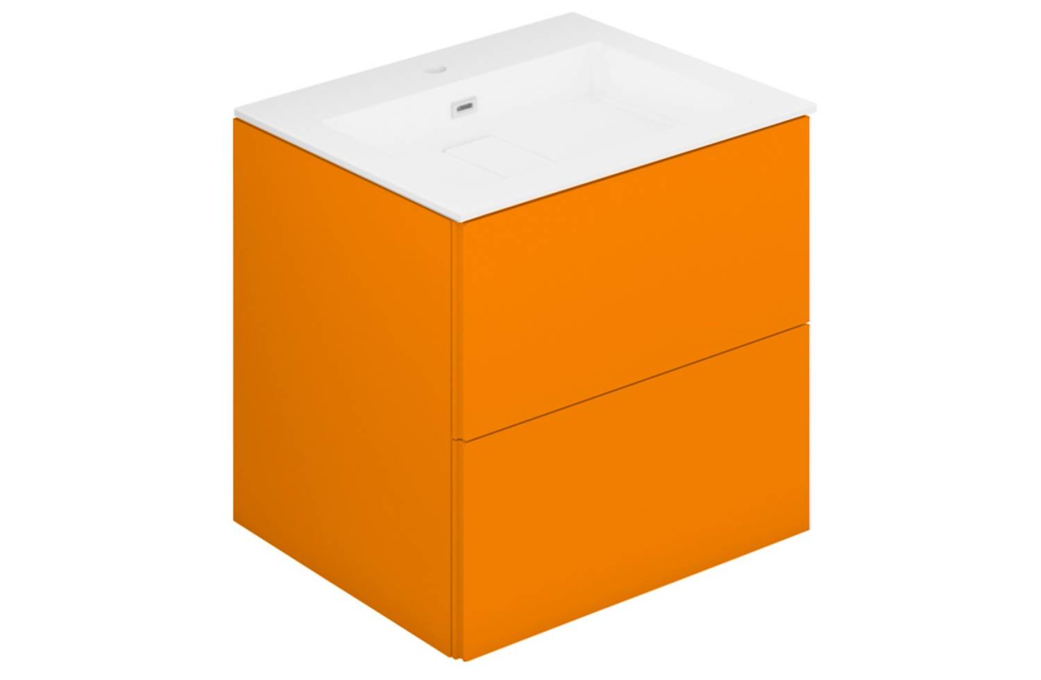 Mueble Block Evo 60 cm naranja mate con lavabo Cosmic