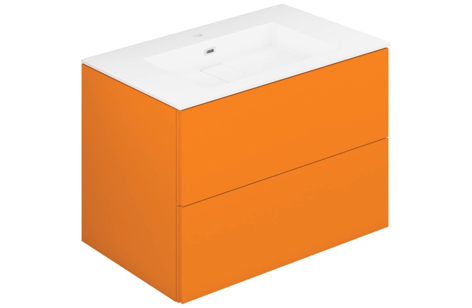 Mueble Block Evo 80 cm naranja mate con lavabo Cosmic