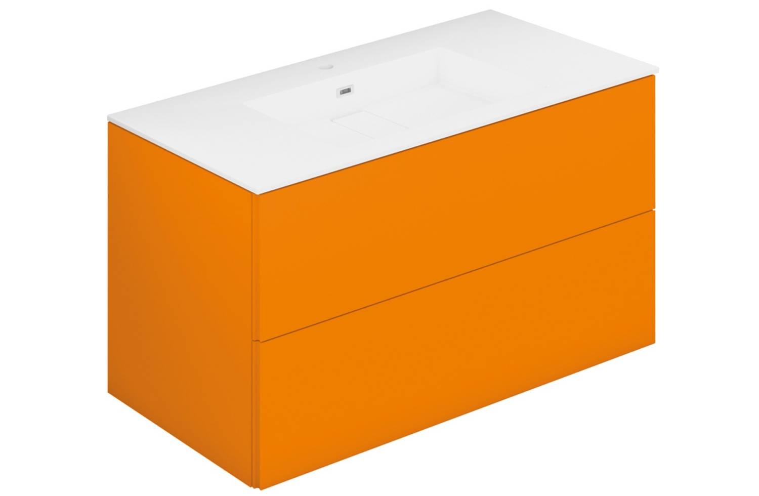 Mueble Block Evo 100 cm naranja mate con lavabo Cosmic