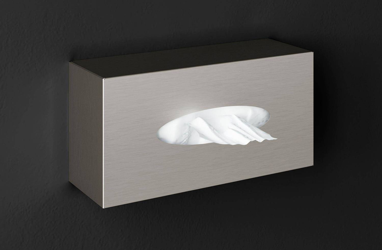 Caja Kleenex pared inox mate cepillado Architect S+ Cosmic en Minspira