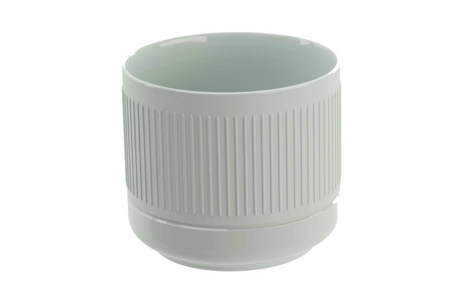 Vaso Equilibrium porcelana celadón Rosenthal textura rayas Pomd'or